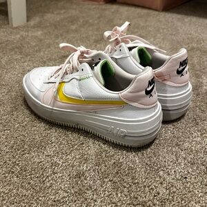 Nike Air White Sneakers with Yellow and Pink Highlights
